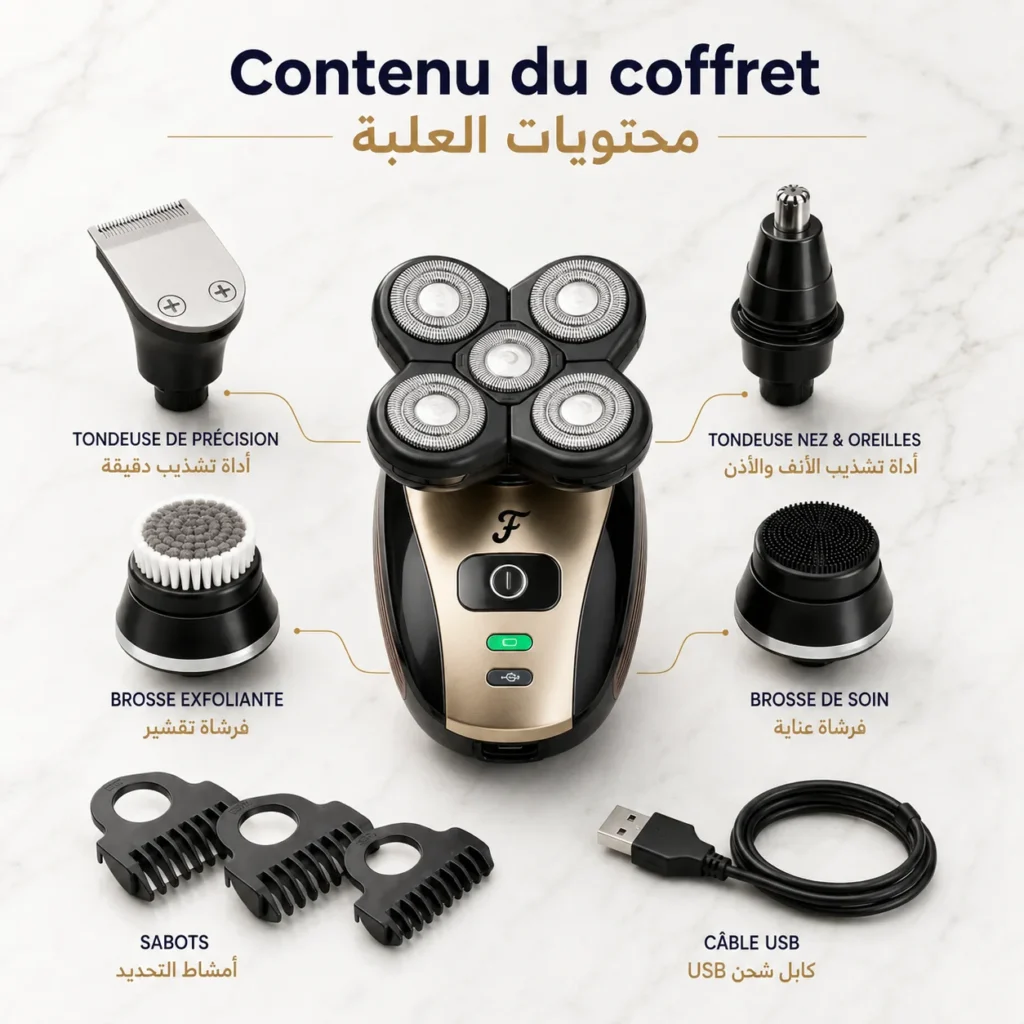 ماكينة حلاقة كهربائية للرأس والجسم Freebird FlexSeries 5 في 1