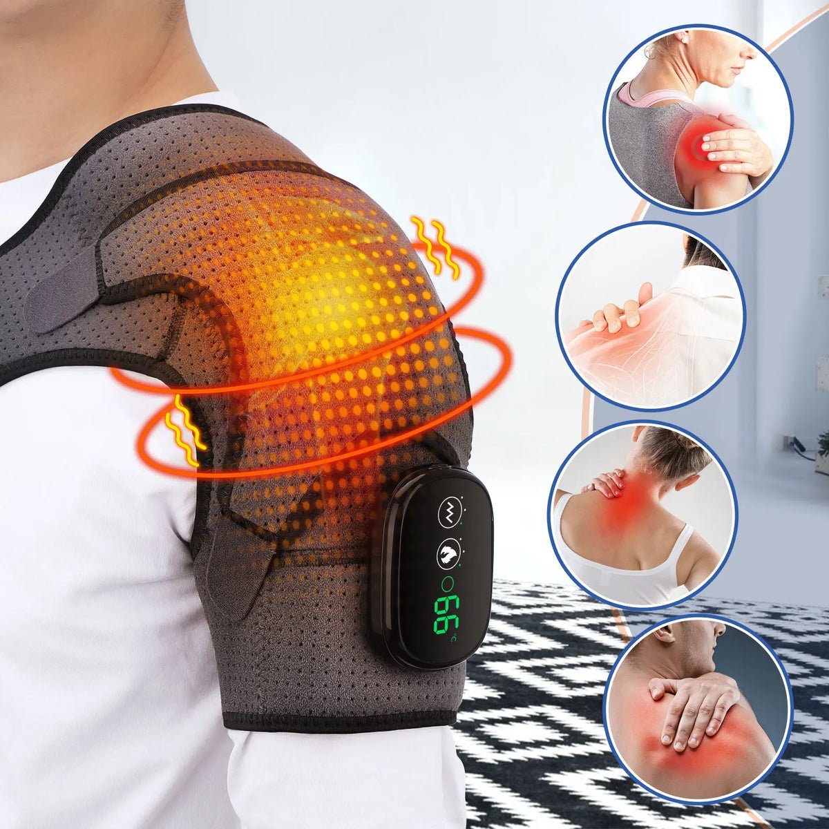 Épaulière chauffante rechargeable avec massage 2-en-1 – Image 4